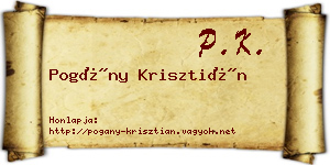 Pogány Krisztián névjegykártya